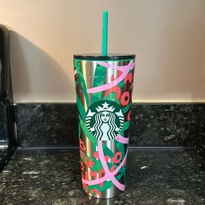 Starbucks 24oz tumbler Pink Green Jungle Summer 2021